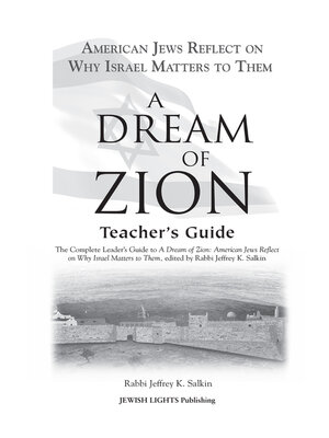 cover image of A Dream of Zion Teacher's Guide